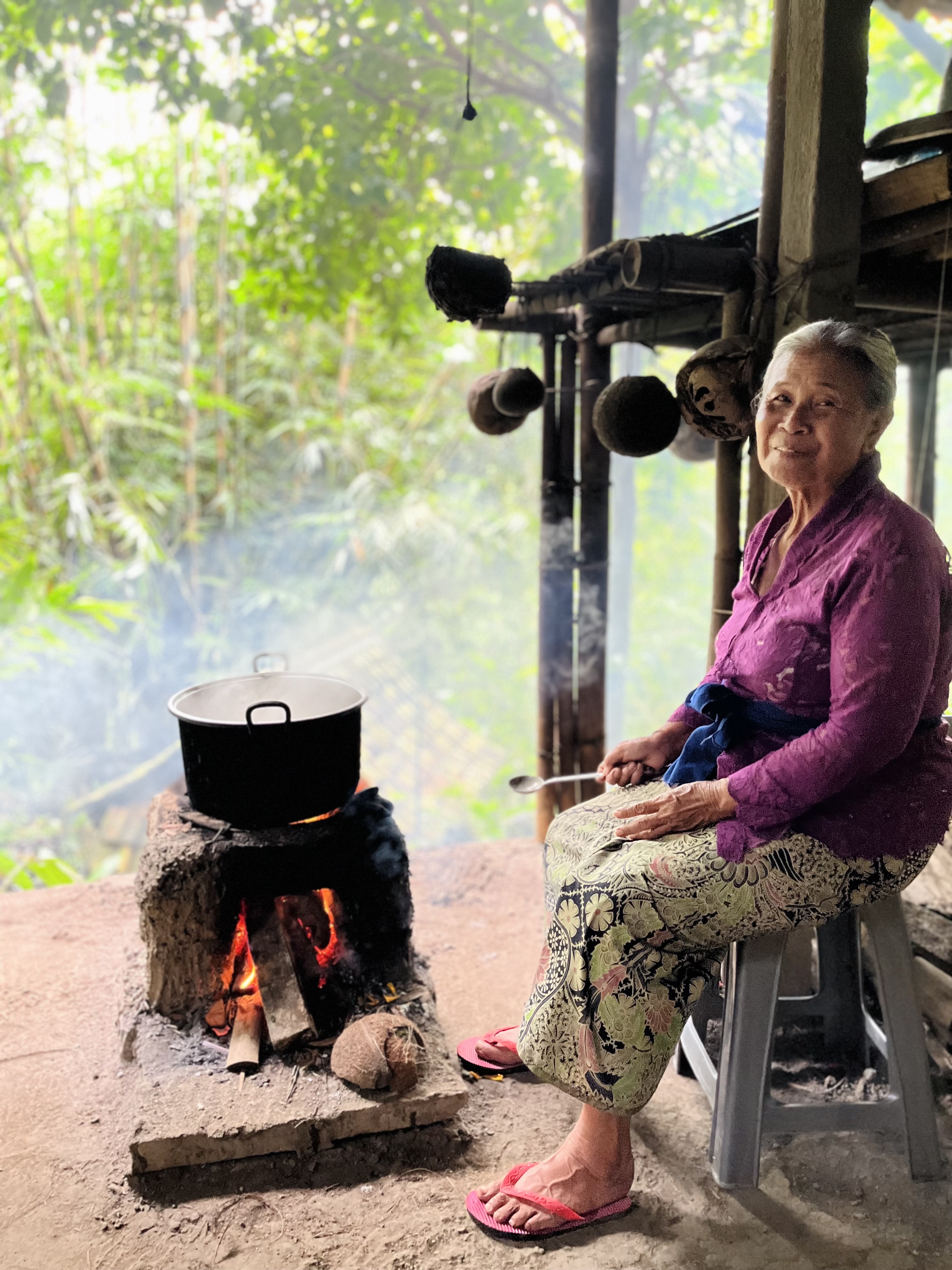 Traditional coconut milk being cooked at Bali Cebelok Gesiuh